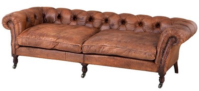 4250828372834 - Luxus Echt Leder Sofa Vintage Leder Braun - 3 Sitzer - Luxus Hotel Club Möbel 4250828372834 - Luxus Echt Leder Sofa Vintage Leder Braun - 3 Sitzer - Luxus Hotel Club Möbel