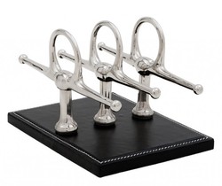 4250828372957 - Luxus BriefstÃ¤nder Echtleder Schwarz   Nickel 4 x 8 cm x H12cm - Leder StÃ¤nder Briefe Visitenkarten - BÃ¼ro Accessoire