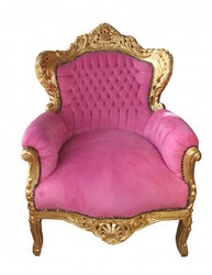 4250828373039 - Barock Sessel King Pink Gold- Antik Stil 4250828373039 - Barock Sessel King Pink Gold- Antik Stil