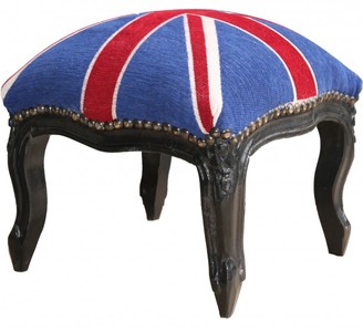 4250828373473 - Barock Fußhocker Union Jack Schwarz - Hocker Englische Flagge - Antik Stil England 4250828373473 - Barock Fußhocker Union Jack Schwarz - Hocker Englische Flagge - Antik Stil England