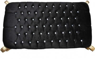 Casa Padrino Baroque Bench (Chest) Black / Gold with Bling Bling Rhinestones - Antique Chest – Bild 3