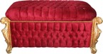 Casa Padrino Baroque Bench (Chest) Bordeaux Red / Gold with Bling Bling Rhinestones - Antique Chest – Bild 1