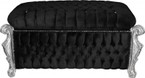 Casa Padrino Baroque Bench (Chest) Black / Silver with Bling Bling Rhinestones - Antique Chest – Bild 1