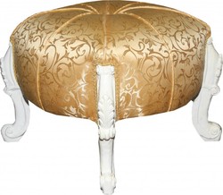 4250828374180 - Barock Sitzhocker -  Rundhocker - Gold Muster  WeiÃ - Barock MÃ¶bel