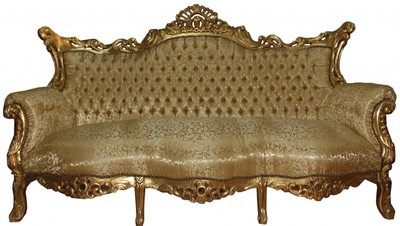 4250828374272 - Barock Sofa 3er  Master Gold Muster  Gold- Antik MÃ¶bel