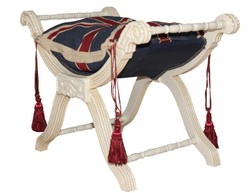 4250828375606 - Barock Sitzhocker - Kreuzhocker Union Jack  Creme