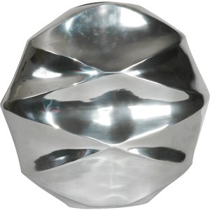 4252006254222 - Designer Vase aus poliertem Aluminium silber 33 x 33 x 11 cm - Shine Deko GefÃ¤Ã - Blumenvase
