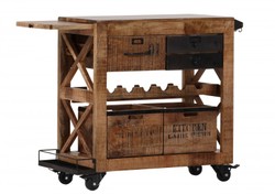 4250828376269 - Bar Trolley Servierwagen aus Mango Massivholz - Hotel & Restaurant Einrichtung MÃ¶bel