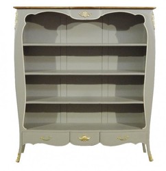 4250828376313 - Barock BÃ¼cherschrank Grau   Gold 166 x 185 cm Schrank BÃ¼cherregal