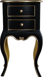 4250828376344 - Barock Kommode mit 2 Schubladen Schwarz Gelb Gold H 70 cm B 38 cm - - Nachttisch Konsole - Nachtschrank 4250828376344 - Barock Kommode mit 2 Schubladen Schwarz Gelb Gold H 70 cm B 38 cm - - Nachttisch Konsole - Nachtschrank