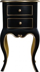 4250828376344 - Barock Kommode mit 2 Schubladen Schwarz Gelb Gold H 70 cm B 38 cm - - Nachttisch Konsole - Nachtschrank 4250828376344 - Barock Kommode mit 2 Schubladen Schwarz Gelb Gold H 70 cm B 38 cm - - Nachttisch Konsole - Nachtschrank