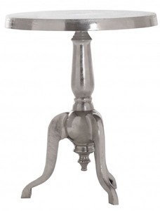 4250828376467 - Aluminium Massiv Beistelltisch H 63 x 51 cm - Tisch - Alu Finish - Barock Stil