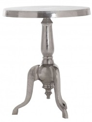 4250828376467 - Aluminium Massiv Beistelltisch H 63 x 51 cm - Tisch - Alu Finish - Barock Stil