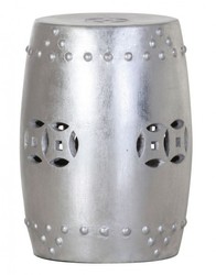 4250828376481 - Designer Sitzhocker Terracotta Silber - Hocker MÃ¶bel