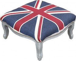 4250828377136 - Barock XXL FuÃhocker Mod3 Union Jack Silber - Hocker Englische Flagge - Antik Stil England 4250828377136 - Barock XXL FuÃhocker Mod3 Union Jack Silber - Hocker Englische Flagge - Antik Stil England
