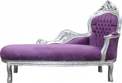 4250828377143 - Barock Chaiselongue Mod2 Lila Silber - Barock Möbel 4250828377143 - Barock Chaiselongue Mod2 Lila Silber - Barock Möbel