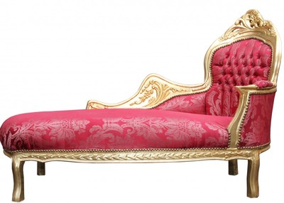 4250828377174 - Bew Barock Chaiselongue Mod2  Bordeaux Muster  Gold - Barock MÃ¶bel