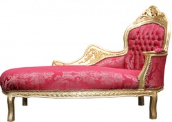 4250828377174 - Bew Barock Chaiselongue Mod2  Bordeaux Muster  Gold - Barock MÃ¶bel