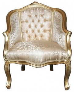4250828377228 - Barock Damen Salon Sessel Gold Muster Gold - Möbel Antik Stil 4250828377228 - Barock Damen Salon Sessel Gold Muster Gold - Möbel Antik Stil