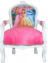 4250828377242 - Barock Kinder Stuhl Rosa WeiÃ  Prinzessin Stuhl - Armlehnstuhl