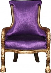 4250828377280 - Barock Lounge Sessel Lila Gold Mod2 Möbel Antik Stil - Wohnzimmer Club Möbel Sessel Thron Eagle Feather 4250828377280 - Barock Lounge Sessel Lila Gold Mod2 Möbel Antik Stil - Wohnzimmer Club Möbel Sessel Thron Eagle Feather