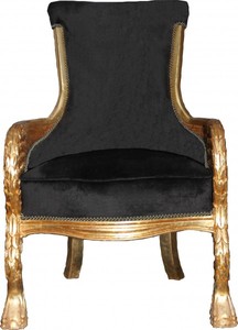 4250828377334 - Barock Lounge Sessel Schwarz Gold Mod2 Möbel Antik Stil - Wohnzimmer Club Möbel Sessel Thron 4250828377334 - Barock Lounge Sessel Schwarz Gold Mod2 Möbel Antik Stil - Wohnzimmer Club Möbel Sessel Thron
