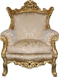 4250828377433 - Barock Sessel Al Capone Mod2 Creme Gold Möbel - Antik Stil 4250828377433 - Barock Sessel Al Capone Mod2 Creme Gold Möbel - Antik Stil