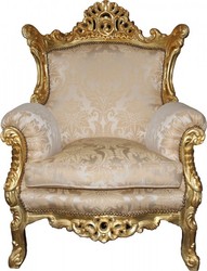 4250828377433 - Barock Sessel Al Capone Mod2 Creme Gold Möbel - Antik Stil 4250828377433 - Barock Sessel Al Capone Mod2 Creme Gold Möbel - Antik Stil