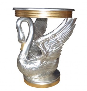 4250828377655 - Barock Beistelltisch Schwan Silber   Gold - Nachttisch Konsole - Nachtschrank - Tisch - Luxury Collection