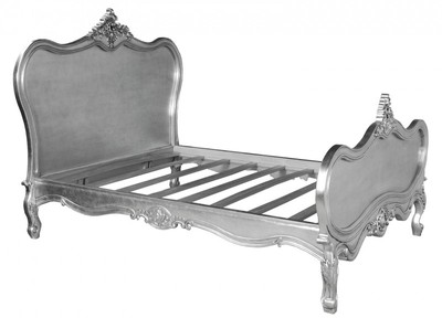 4250828377761 - Barock Bett Maison Paris Silber 180 x 200 cm aus der Luxus Kollektion von Casa Padrino 4250828377761 - Barock Bett Maison Paris Silber 180 x 200 cm aus der Luxus Kollektion von Casa Padrino