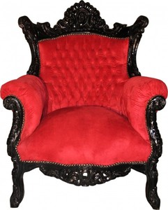 4250828378386 - Barock Sessel Al Capone Bordeaux Schwarz 4250828378386 - Barock Sessel Al Capone Bordeaux Schwarz