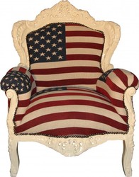 4250828378447 - Barock Sessel King USA Creme - Möbel Antik Stil - Amerikanische Flagge Amerika 4250828378447 - Barock Sessel King USA Creme - Möbel Antik Stil - Amerikanische Flagge Amerika