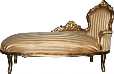 4250828378669 - Barock Chaiselongue King Gold Streifen   Gold