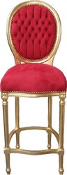 4250828378843 - Barock Bar Stuhl Bordeaux Rot   Gold - Hochstuhl Barstuhl Barhocker - Club MÃ¶bel