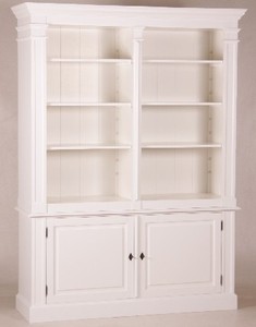 Casa Padrino Shabby Chic Country Style Bookcase White B 160 H 215