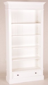 4250828379185 - Shabby Chic Landhaus Stil Schrank BÃ¼cherschrank WeiÃ B 100 H 200 cm- Schrank