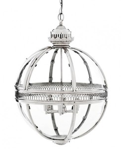 4250828379345 - Barock HÃ¤ngeleuchte vernickelt Kugel Silber Durchmesser 60 cm HÃ¶he 88 cm - Barock Schloss Lampe Leuchte Laterne