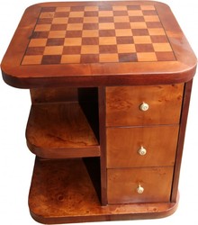 4250828379505 - Art Deco Spieltisch Schach   Dame Mahagoni Mod2 L 50 x B 50 x H 55 cm - MÃ¶bel Antik Stil Barock