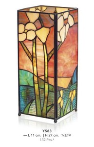 4250828379840 - Tiffany Tischleuchte Breite 11cm HÃ¶he 27cm Mosaik Leuchte Lampe Hockerleuchte