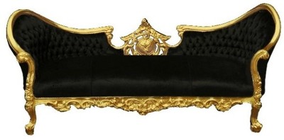 4250828380013 - Barock Sofa Vampire Schwarz Gold - Limited Edition - Lounge Couch