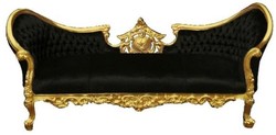 4250828380013 - Barock Sofa Vampire Schwarz Gold - Limited Edition - Lounge Couch