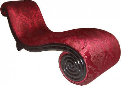 4250828380297 - Barock Chaiselongue Mod3 Bordeaux Rot Barock Muster   Schwarz Limited Edition - Barock MÃ¶bel