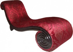 4250828380297 - Barock Chaiselongue Mod3 Bordeaux Rot Barock Muster   Schwarz Limited Edition - Barock MÃ¶bel