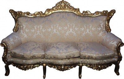 4250828380624 - Barock 3-er Sofa Master Creme barock Muster Gold Mod3 - Wohnzimmer Couch Möbel Lounge 4250828380624 - Barock 3-er Sofa Master Creme barock Muster Gold Mod3 - Wohnzimmer Couch Möbel Lounge