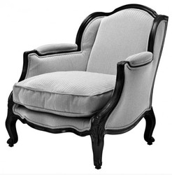 4250828380730 - Luxus Barock Lounge Sessel Schwarz   Grau Herringbone Mod5 - Hotel MÃ¶bel