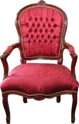4250828380860 - Barock Salon Stuhl Bordeaux Rot Muster   Braun Mod2 - StÃ¼hle MÃ¶bel