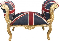 4250828383304 - Barock Schemel Hocker Union Jack Gold - Sitzbank 4250828383304 - Barock Schemel Hocker Union Jack Gold - Sitzbank