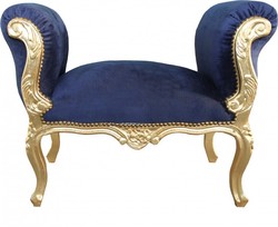4250828380914 - Barock Schemel Hocker Royalblau Gold - Sitzbank 4250828380914 - Barock Schemel Hocker Royalblau Gold - Sitzbank