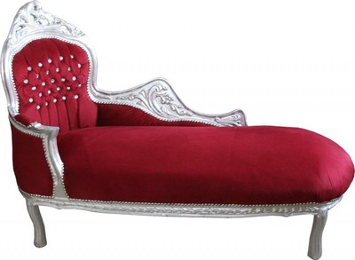 4250828381775 - Barock Chaiselongue King Bordeaux Rot Silber mit Bling Bling Glitzersteinen Mod2 4250828381775 - Barock Chaiselongue King Bordeaux Rot Silber mit Bling Bling Glitzersteinen Mod2