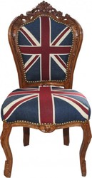 4250828381904 - Barock Esszimmer Stuhl Union Jack   Braun - MÃ¶bel Antik Stil